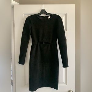 Faux Suede Long Sleeve Dress